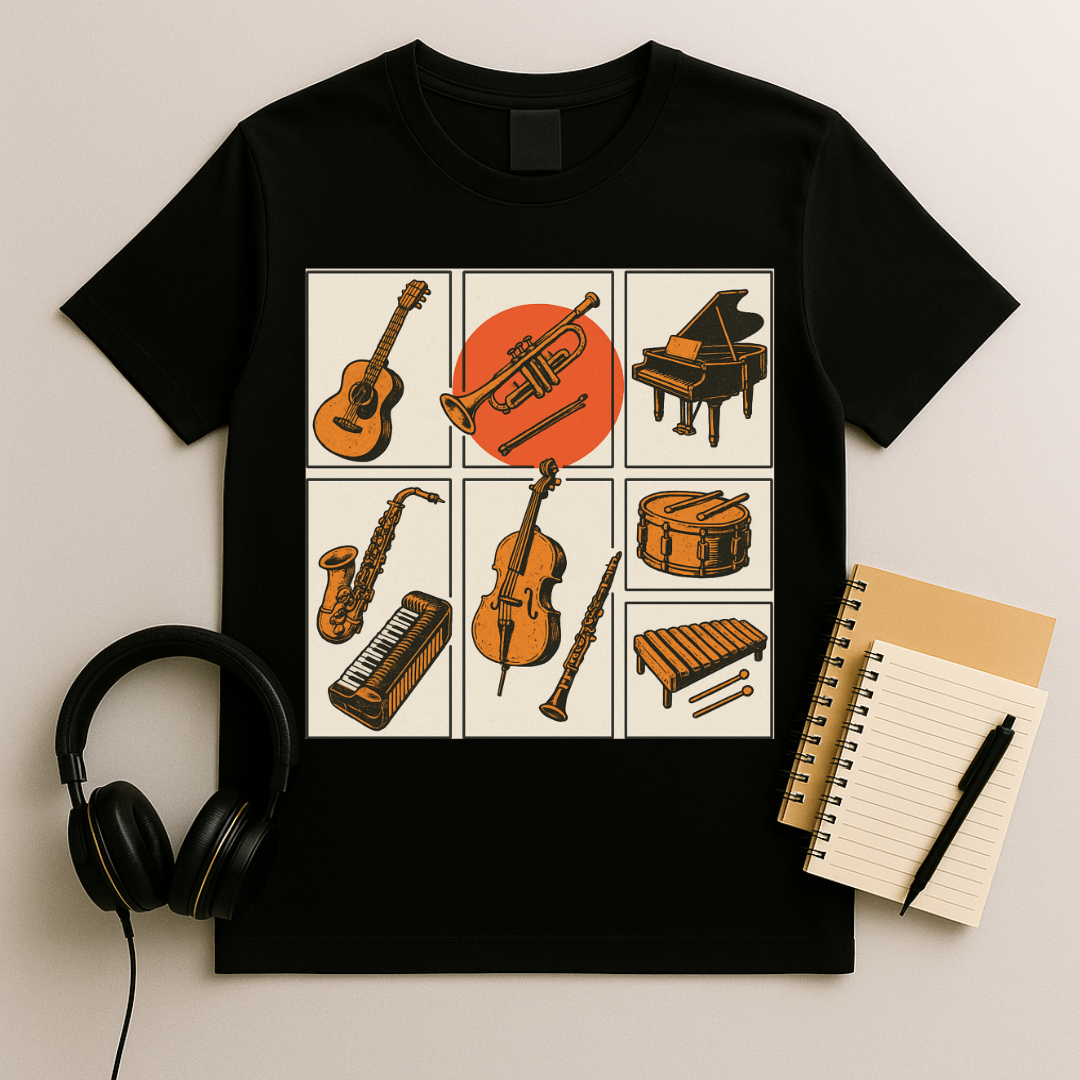 Vintage Instrument Collage T-Shirt