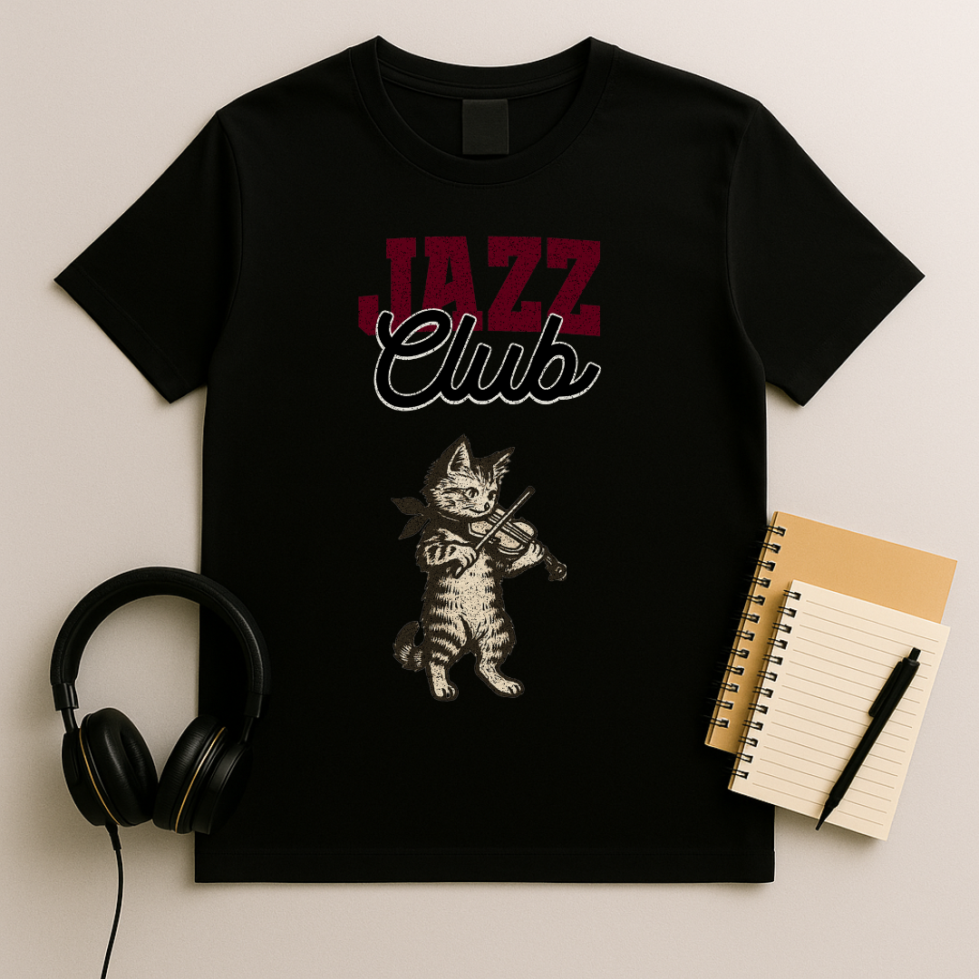 Jazz Club - Cat Violin T-shirt