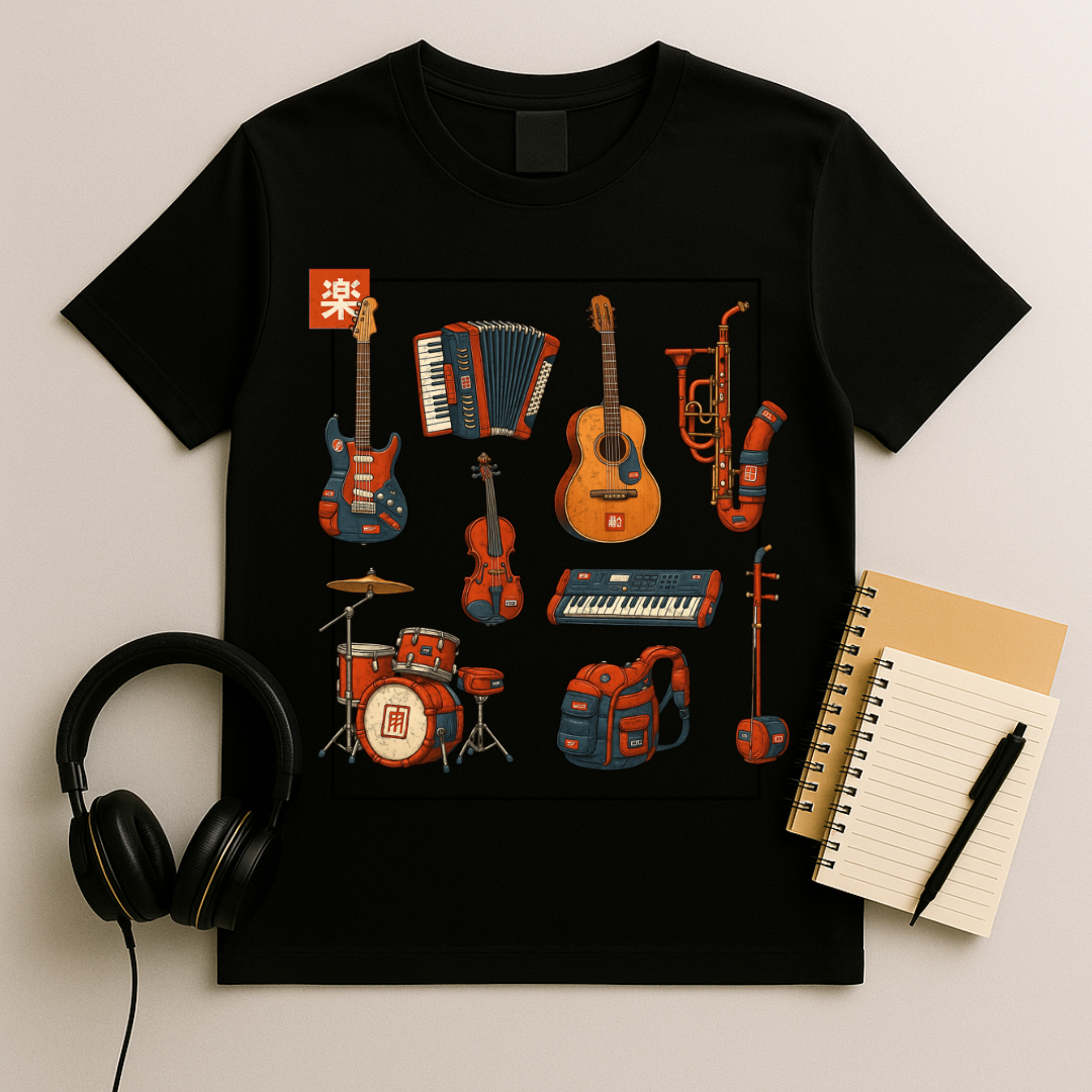 Retro Instrument Collage T-Shirt