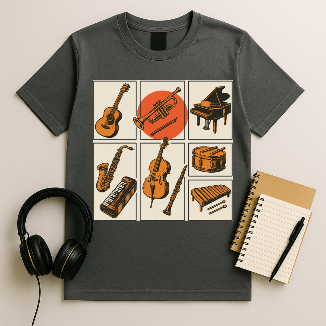 Vintage Instrument Collage T-Shirt