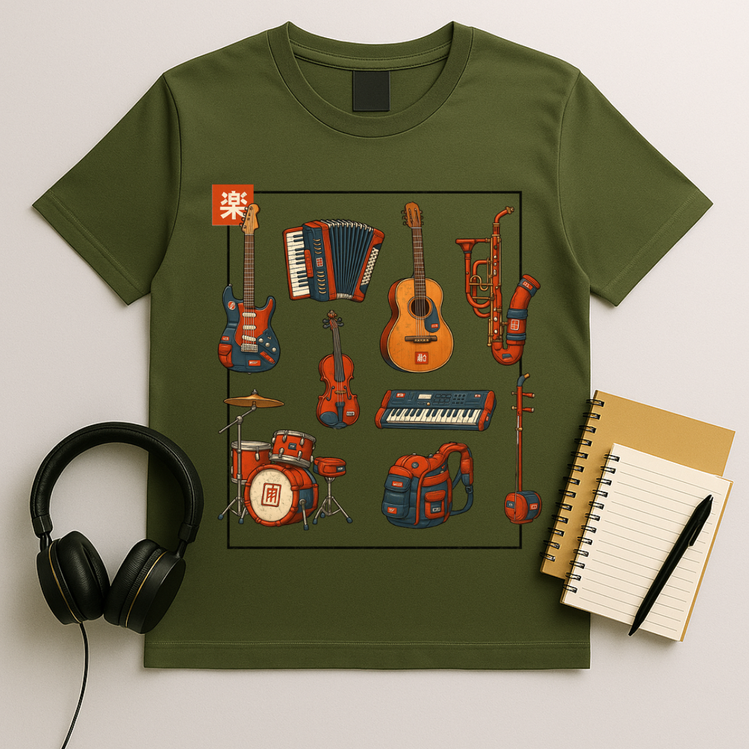 Retro Instrument Collage T-Shirt