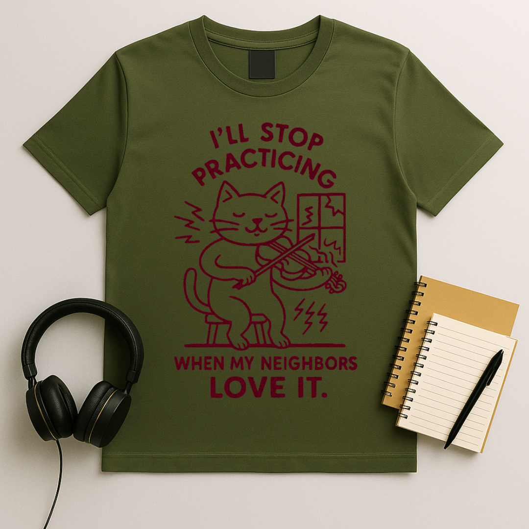 Practicing Cat T-Shirt