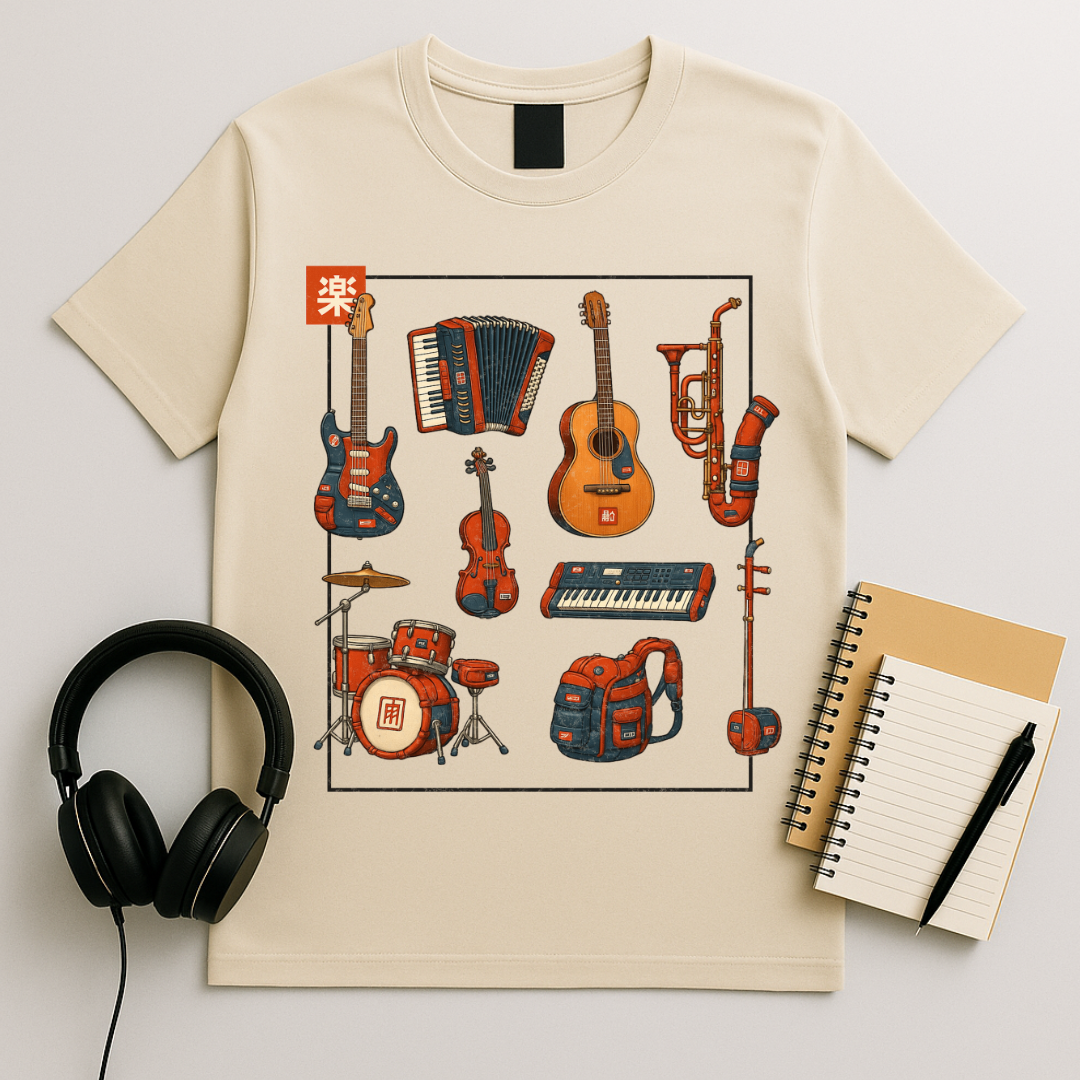 Retro Instrument Collage T-Shirt