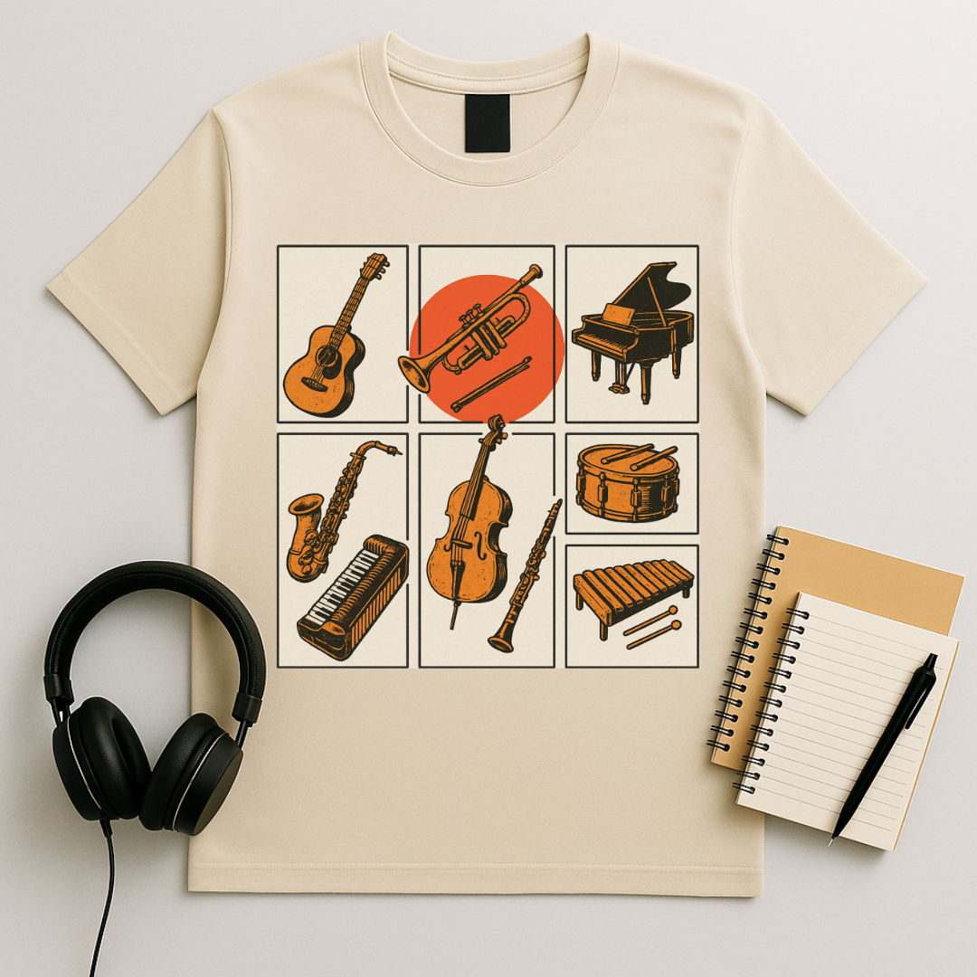 Vintage Instrument Collage T-Shirt