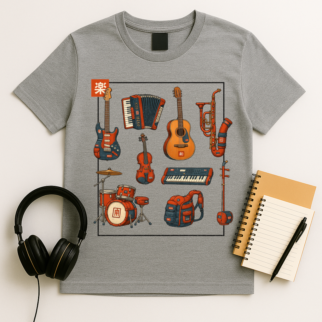 Retro Instrument Collage T-Shirt