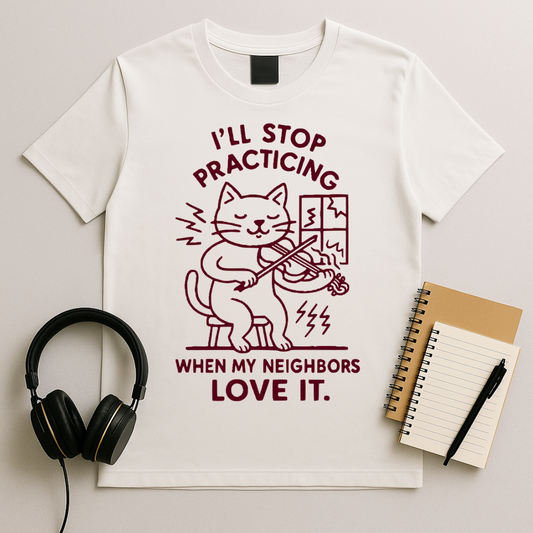 Practicing Cat T-Shirt