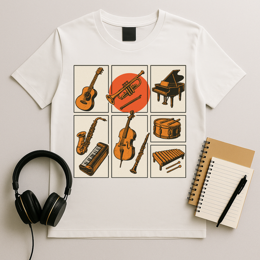 Vintage Instrument Collage T-Shirt