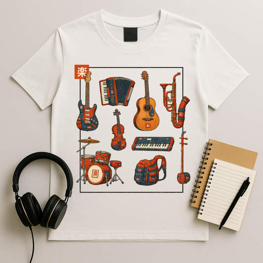 Retro Instrument Collage T-Shirt
