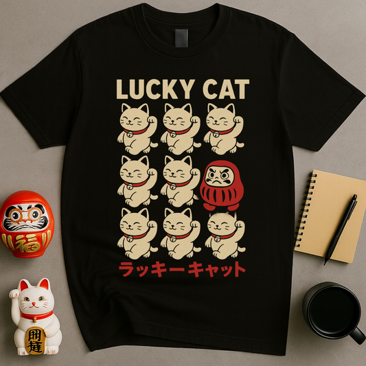 Lucky Cat Grid T-Shirt