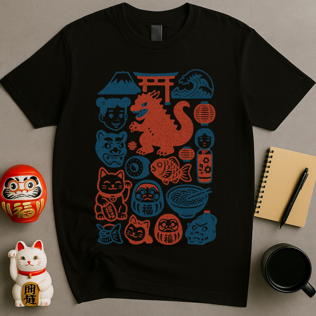 Japan Stamp Collage T-Shirt