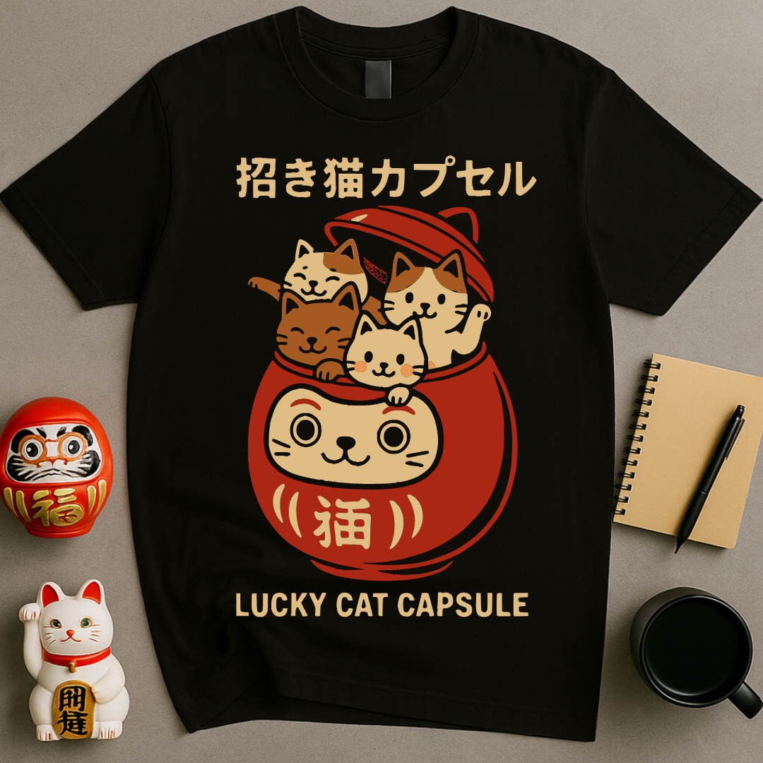 Lucky Cat Capsule – Kawaii Japanese Maneki Neko Vintage Tee