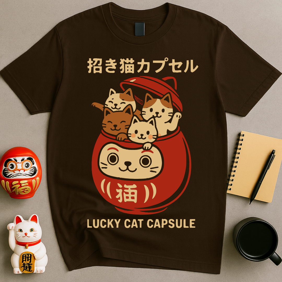 Lucky Cat Capsule – Kawaii Japanese Maneki Neko Vintage Tee