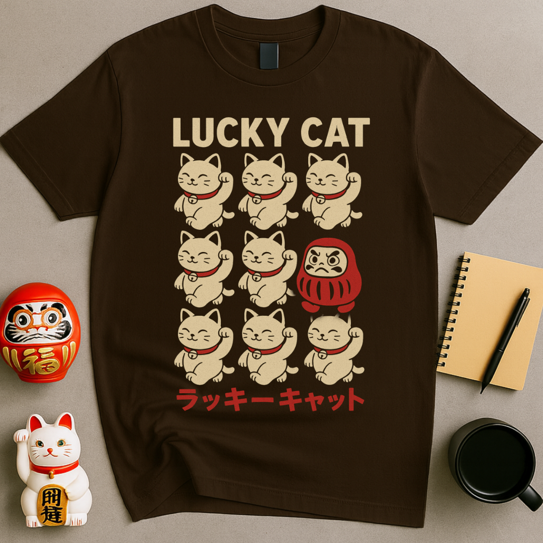 Lucky Cat Grid T-Shirt