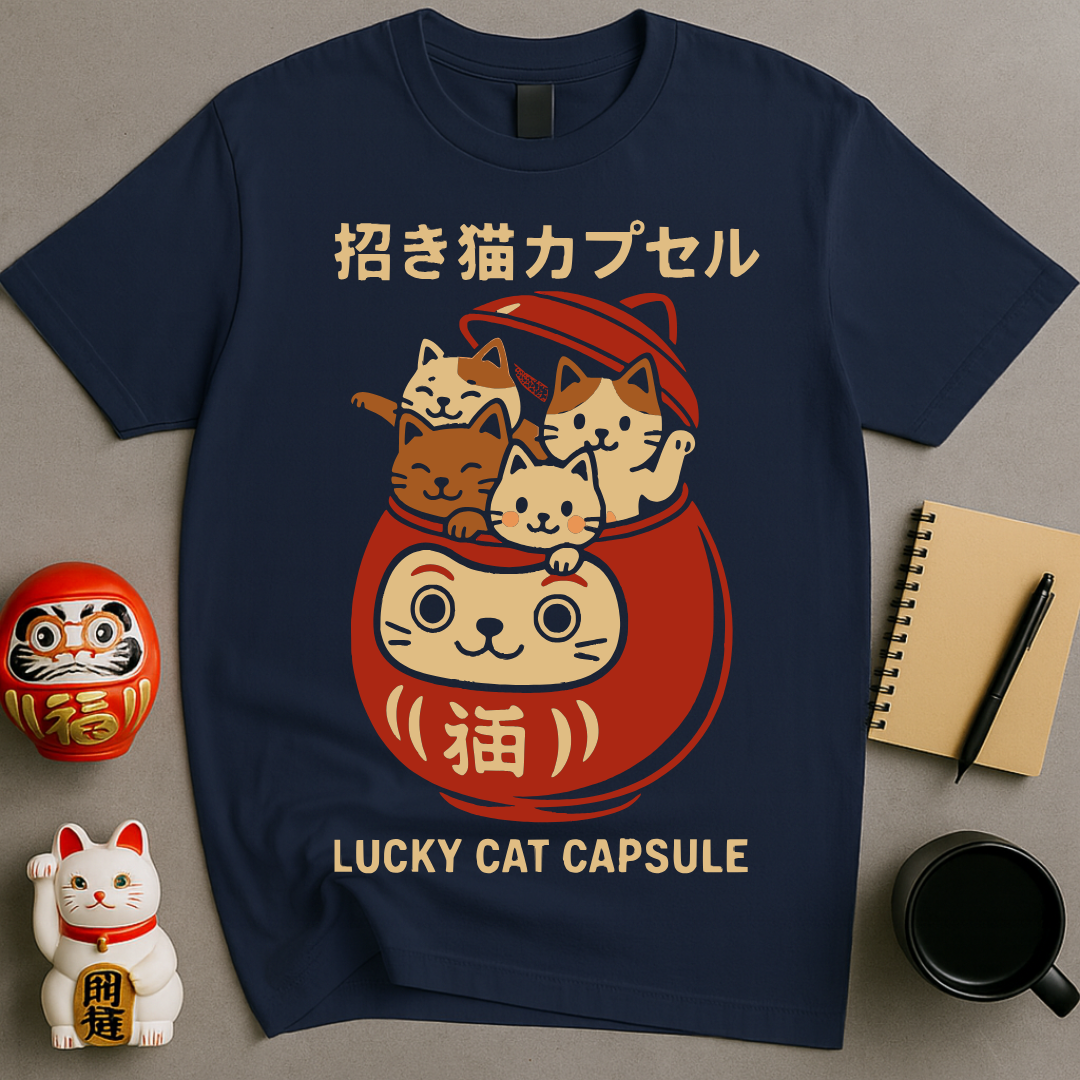 Lucky Cat Capsule – Kawaii Japanese Maneki Neko Vintage Tee