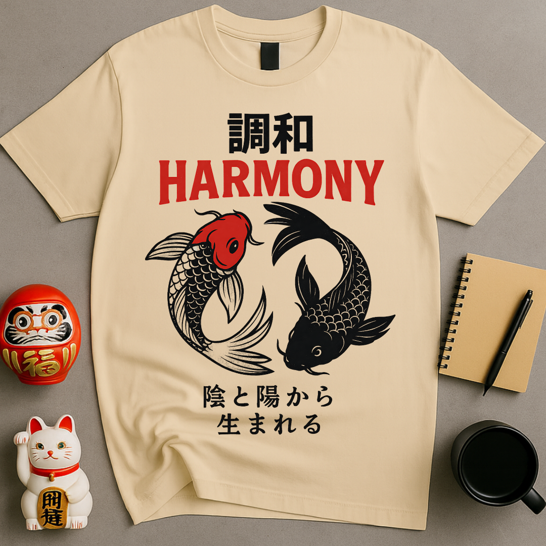 Harmony Koi – Japanese Yin Yang Fish Vintage Tee