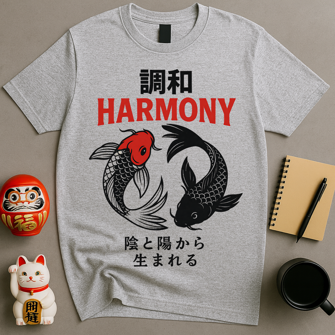Harmony Koi – Japanese Yin Yang Fish Vintage Tee