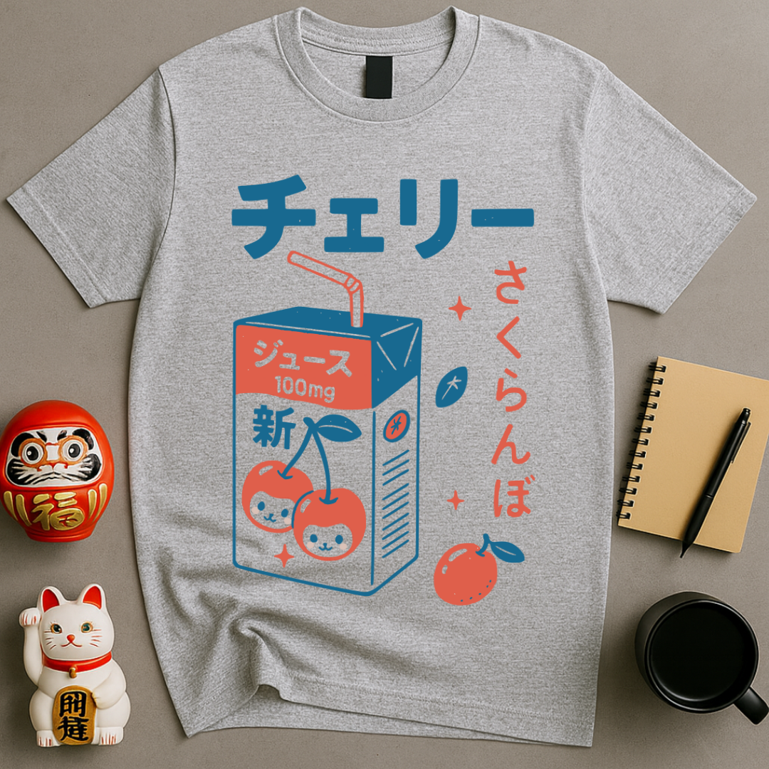 Cherry Juice Box Retro Japanese T-Shirt