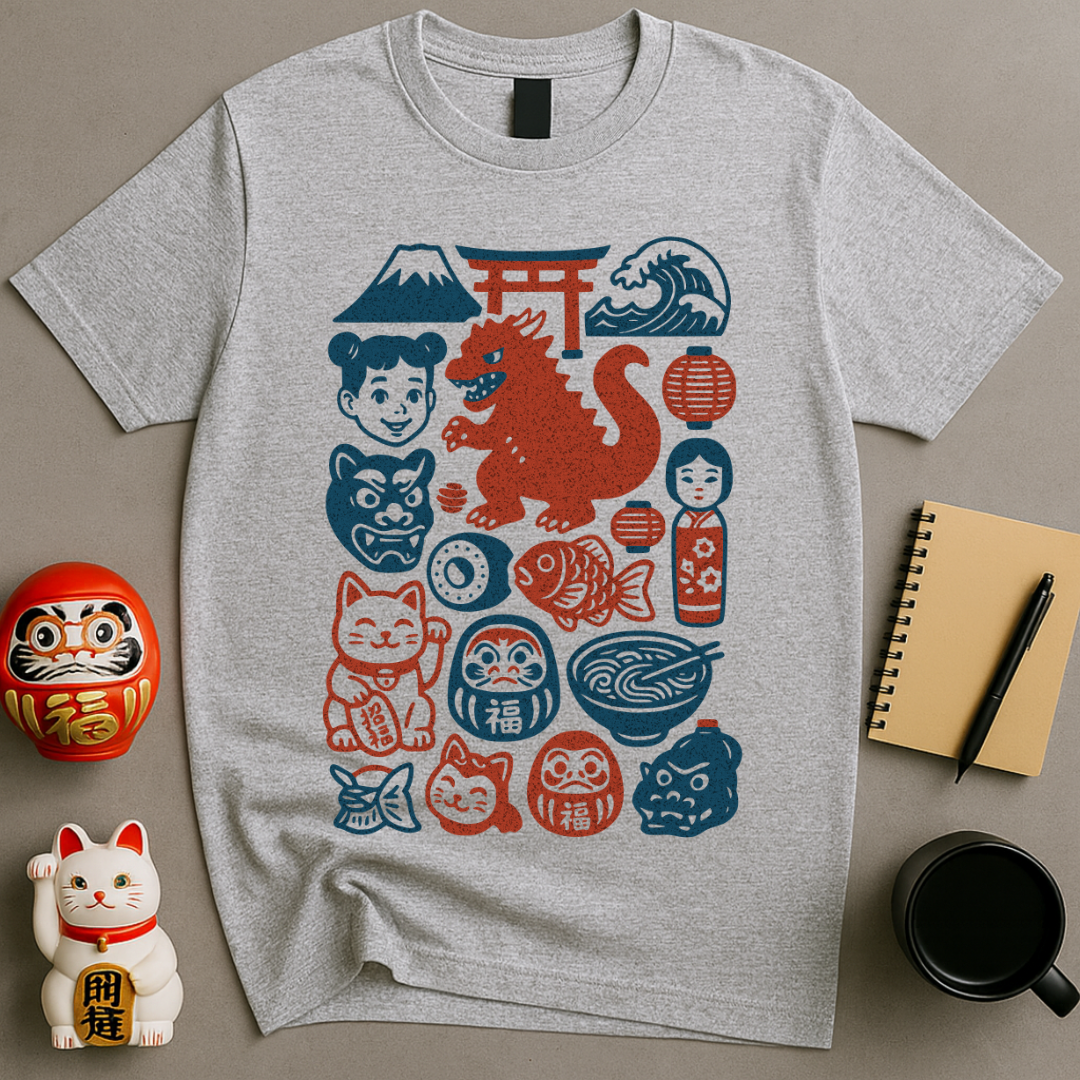 Japan Stamp Collage T-Shirt