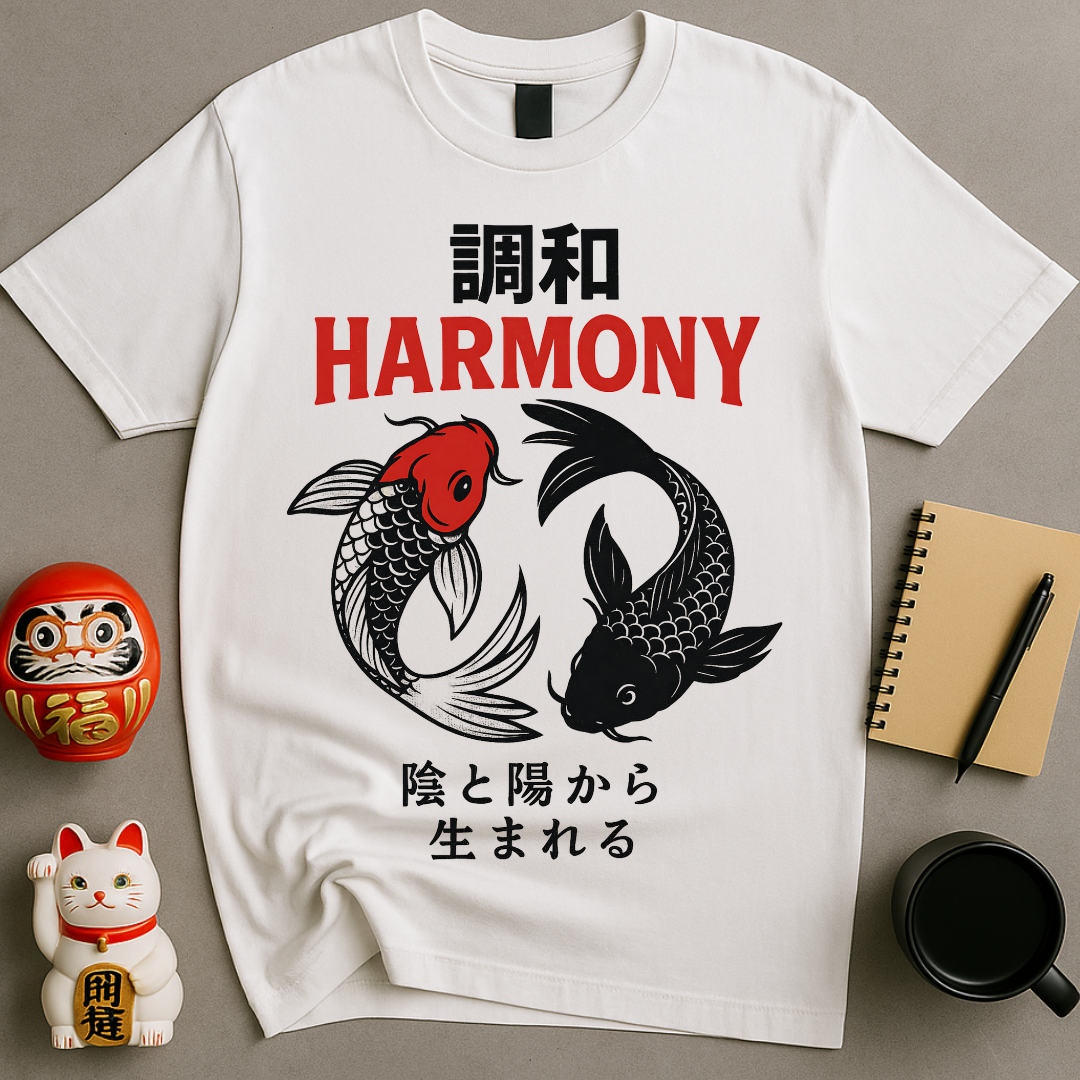 Harmony Koi – Japanese Yin Yang Fish Vintage Tee