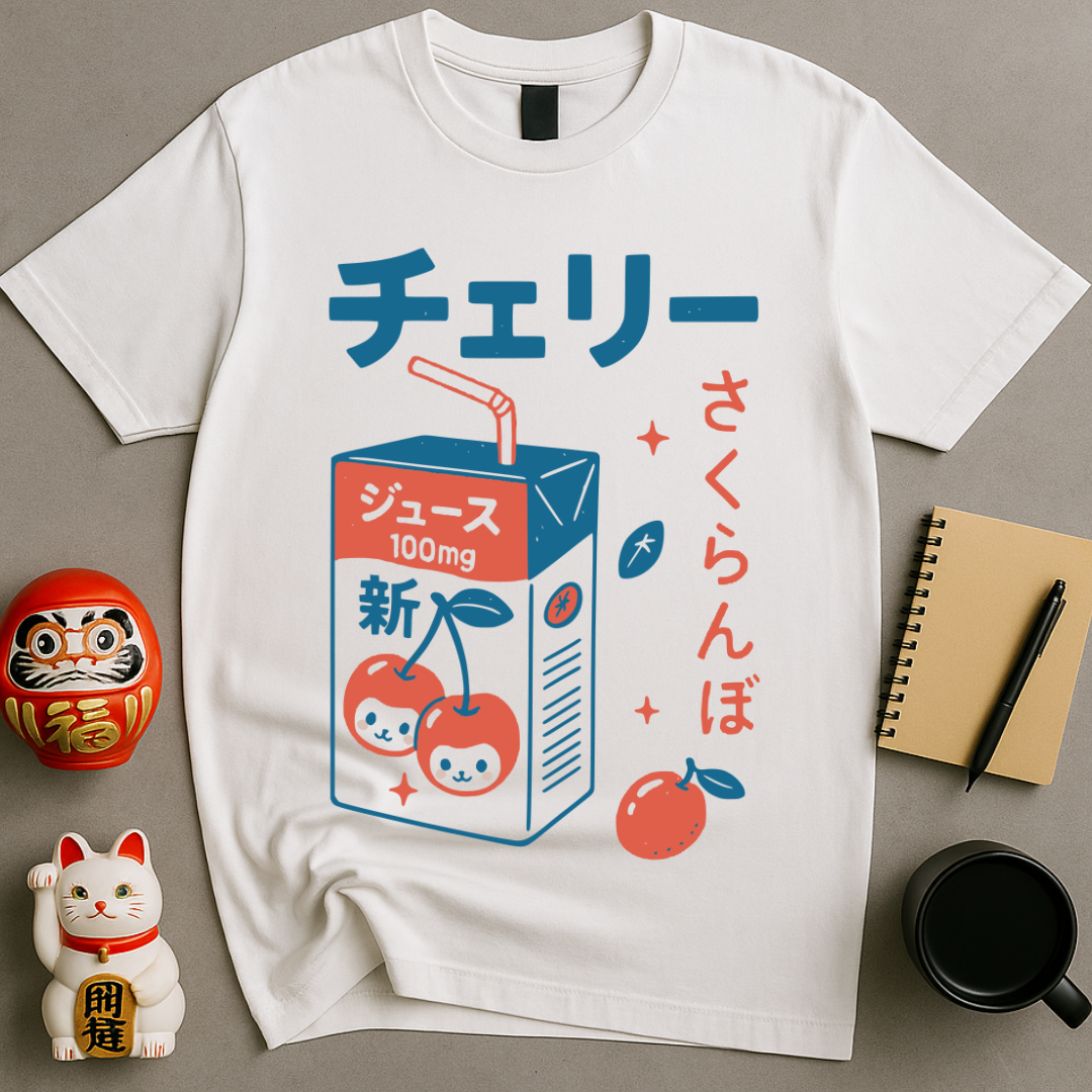 Cherry Juice Box Retro Japanese T-Shirt