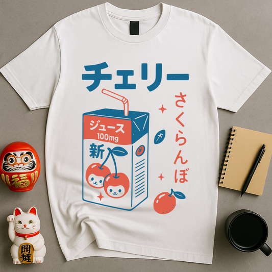 Cherry Juice Box Retro Japanese T-Shirt