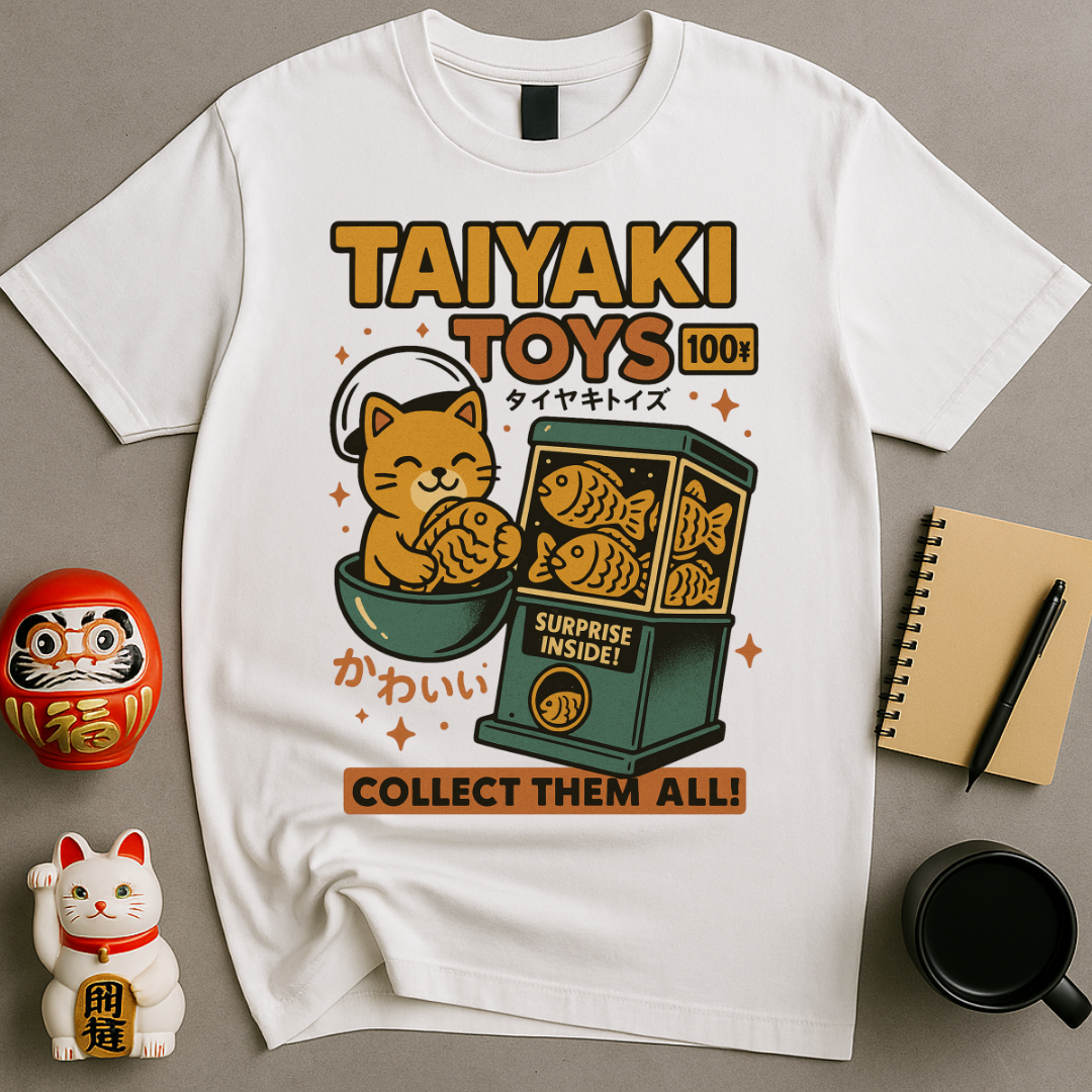 Taiyaki Toys – Retro Gacha Machine Lucky Cat Tee
