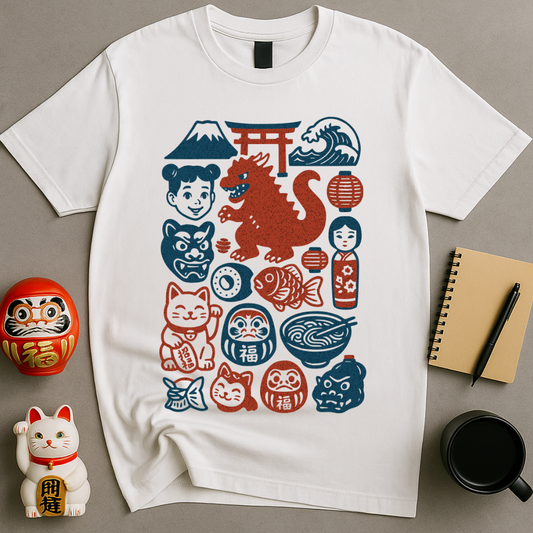 Japan Stamp Collage T-Shirt